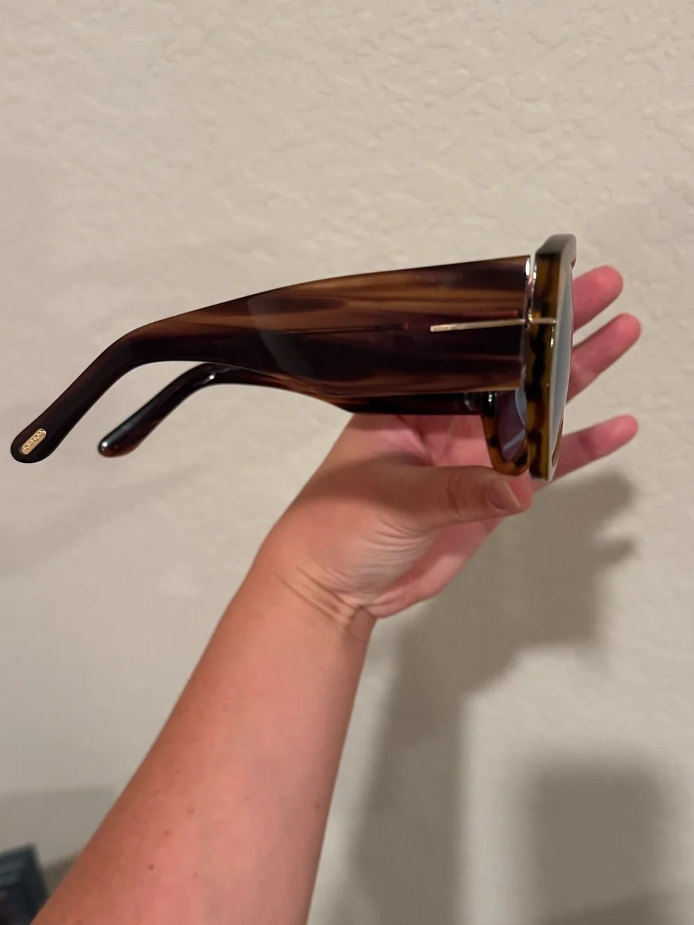 Tom Ford Bronson Tortoiseshell Sunglasses with blue lens